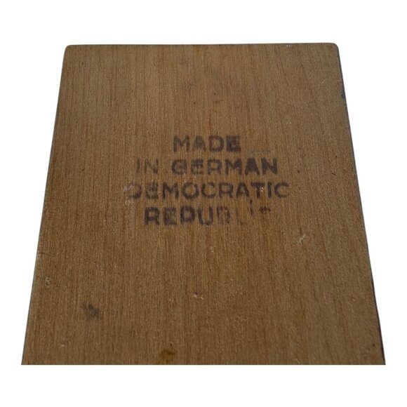 Vtg German Democratic Repubblic Nutcracker Wooden Soldier Red Blue Handmade 11" - Picture 4 of 11